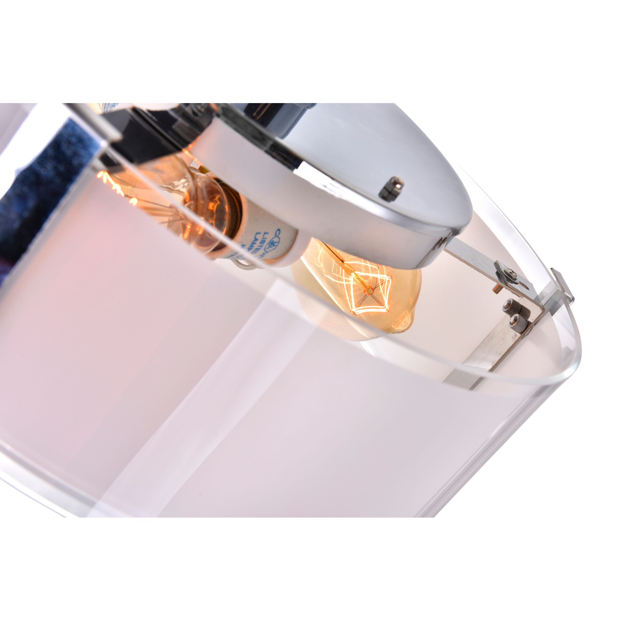 Image 5 Lucie 4 Light Drum Shade Chandelier With Chrome Finish more views