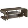 Lucie 48" Wide Grey Coffee Table in scene