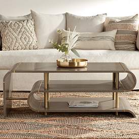 Image2 of Lucie 48" Wide Grey Coffee Table