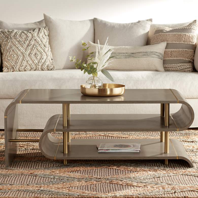 Image 2 Lucie 48" Wide Grey Coffee Table
