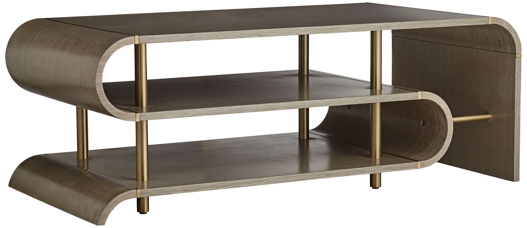 Lucie 48" Wide Grey Coffee Table in scene