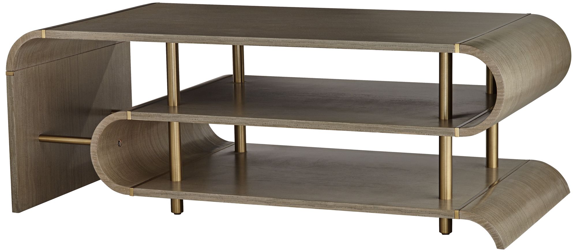 Lucie 48" Wide Grey Coffee Table in scene