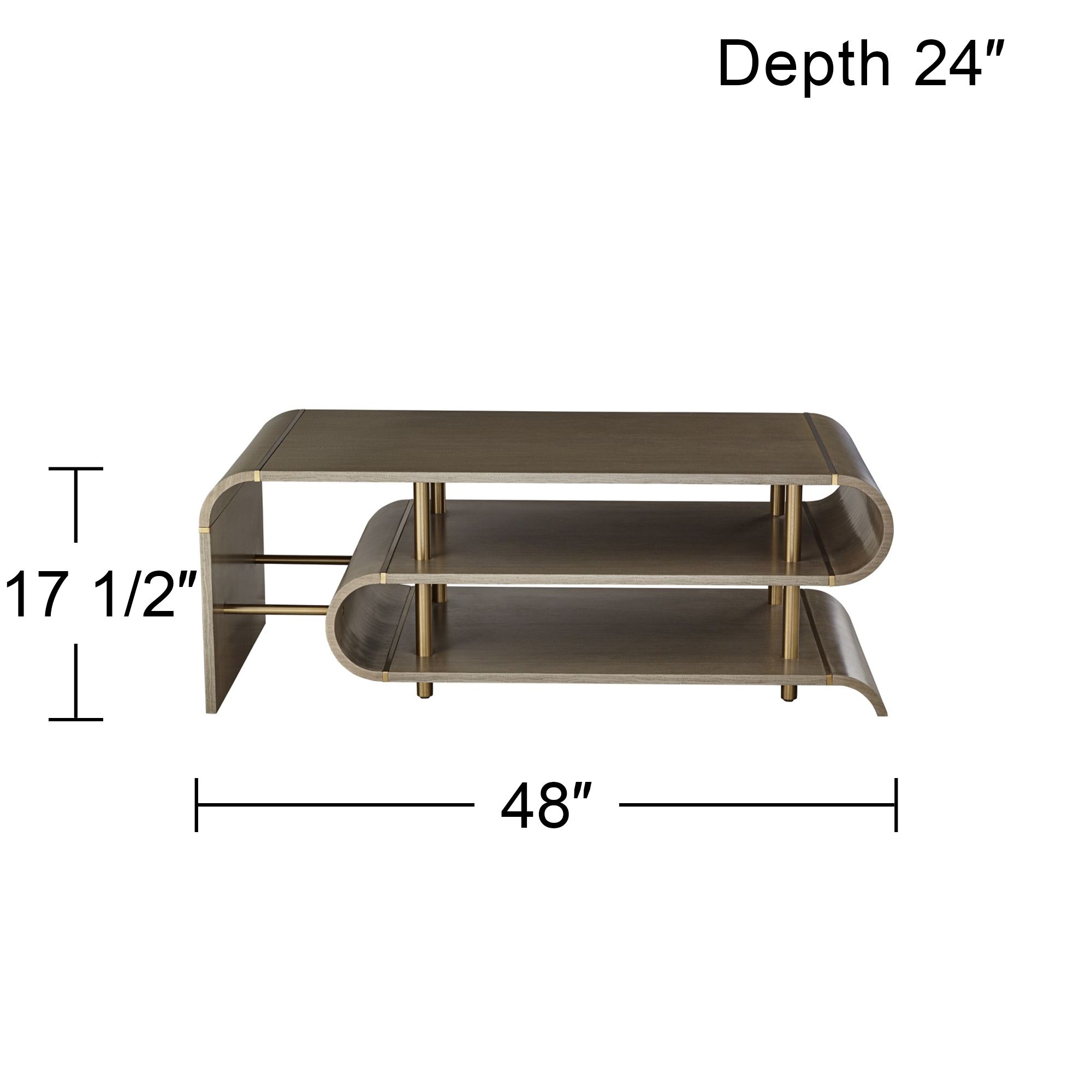 Lucie 48" Wide Grey Coffee Table in scene