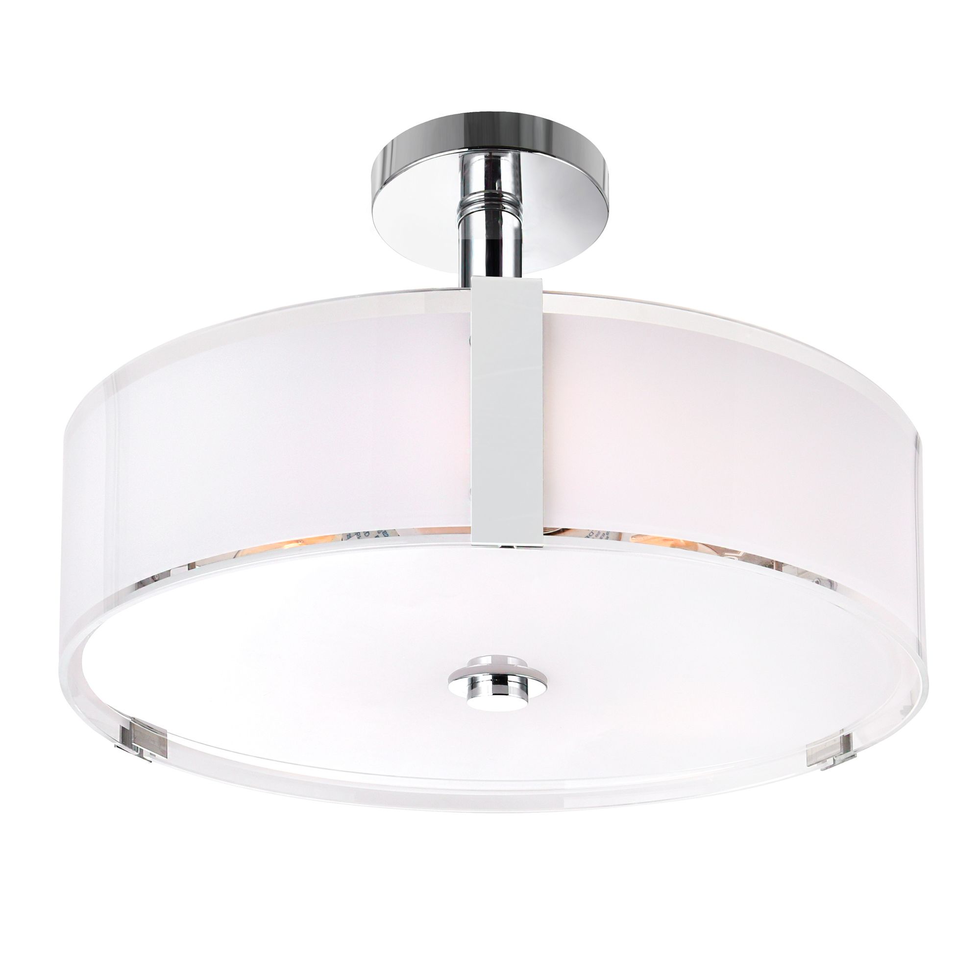 Image 2 Lucie 5 Light Drum Shade Chandelier With Chrome Finish more views