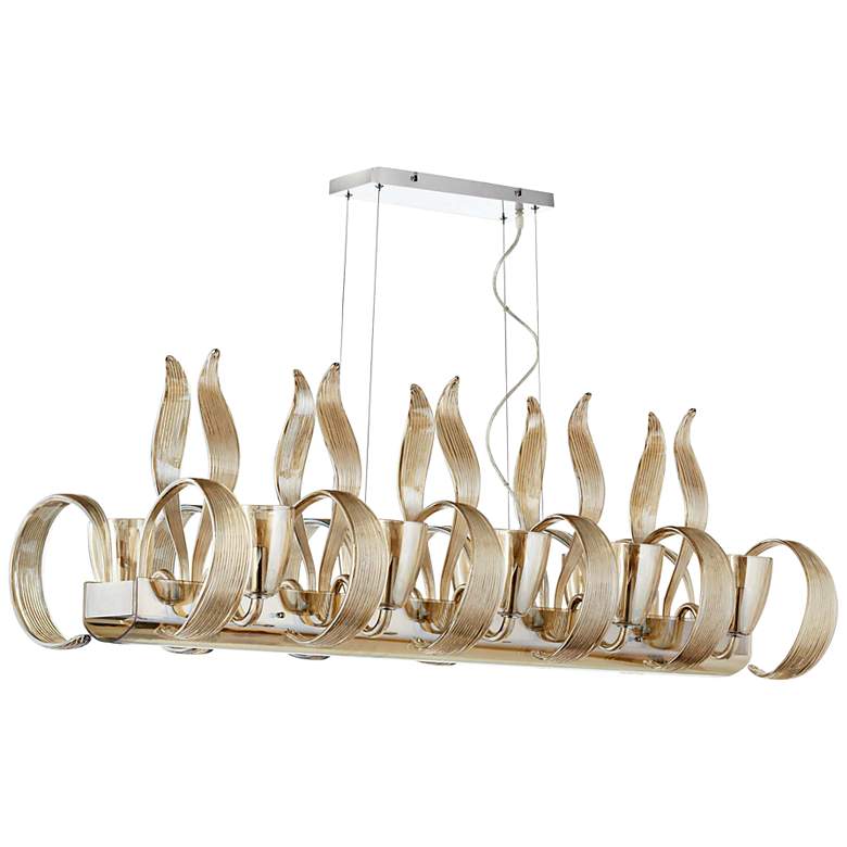 Image 1 Lucile 47" Wide Cognac Glass Kitchen Island Light Chandelier