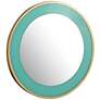 Lucille Brushed Brass and Turquoise 24" Round Wall Mirror in scene