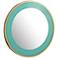 Lucille Brushed Brass and Turquoise 24" Round Wall Mirror