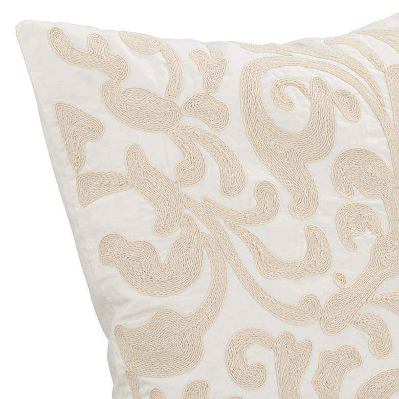 Image 3 Lucille Ivory Paisley 20" Square Decorative Throw Pillow more views