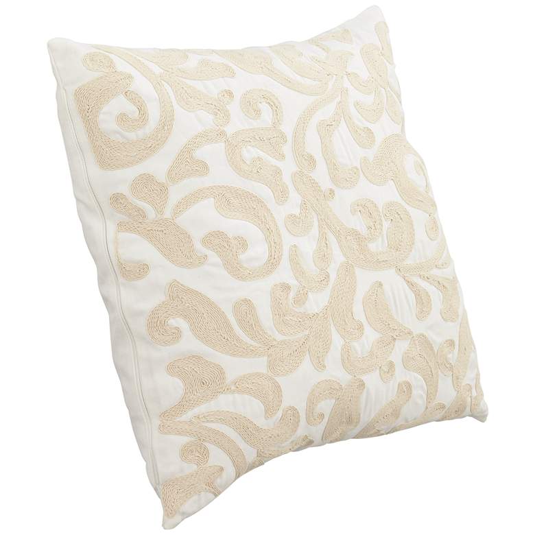 Image 5 Lucille Ivory Paisley 20" Square Decorative Throw Pillow more views