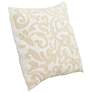 Lucille Ivory Paisley 20" Square Decorative Throw Pillow