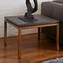Lucius 25" Wide Gray Ash Wood Copper Metal Square End Table