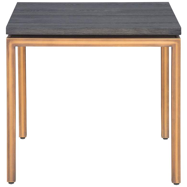 Image 4 Lucius 25" Wide Gray Ash Wood Copper Metal Square End Table more views