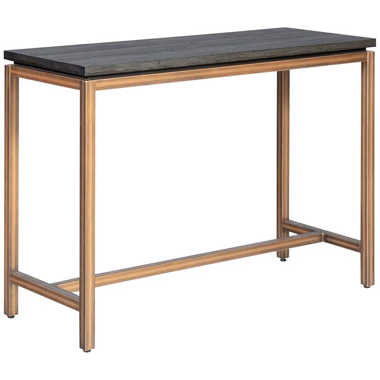 Image 1 Lucius 39 inch Wide Gray Ash Wood Copper Metal Console Table