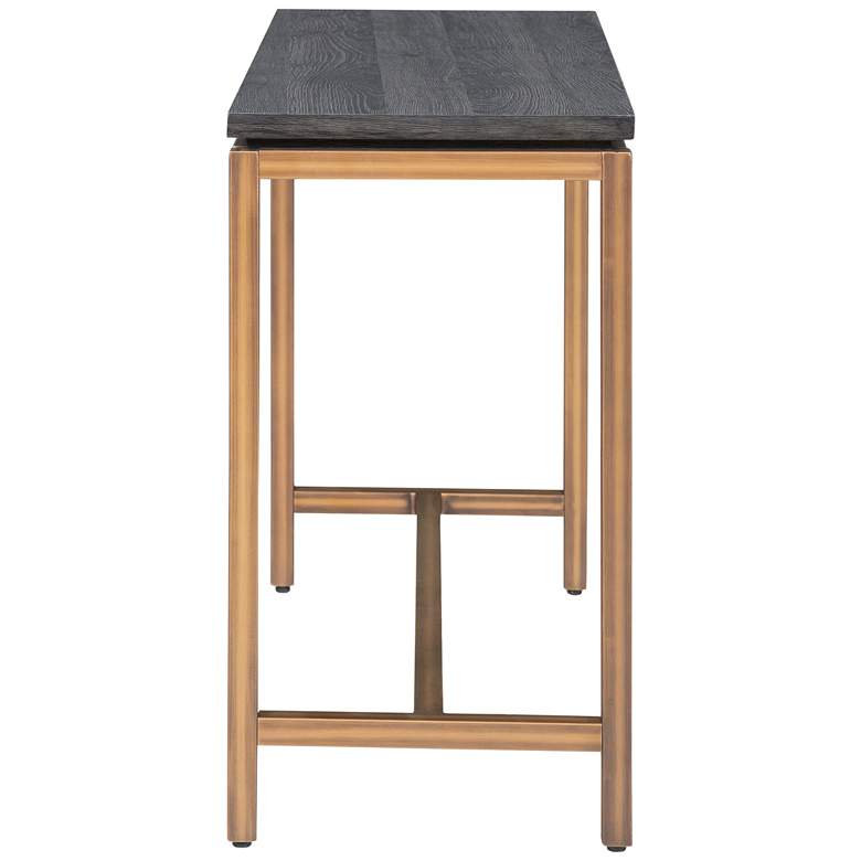 Lucius 39&quot; Wide Gray Ash Wood Copper Metal Console Table more views