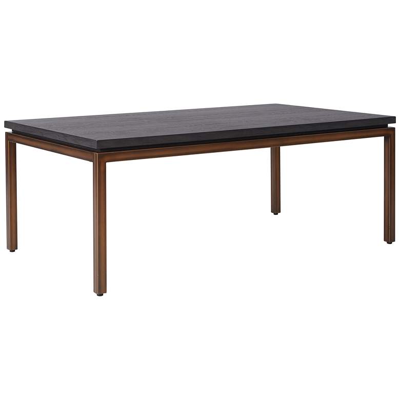 Image 2 Lucius 47" Wide Gray Ash Wood Bronze Metal Coffee Table
