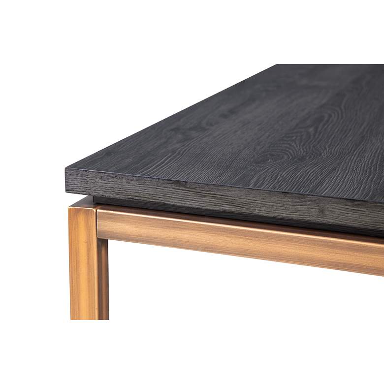 Image 3 Lucius 47" Wide Gray Ash Wood Bronze Metal Coffee Table more views