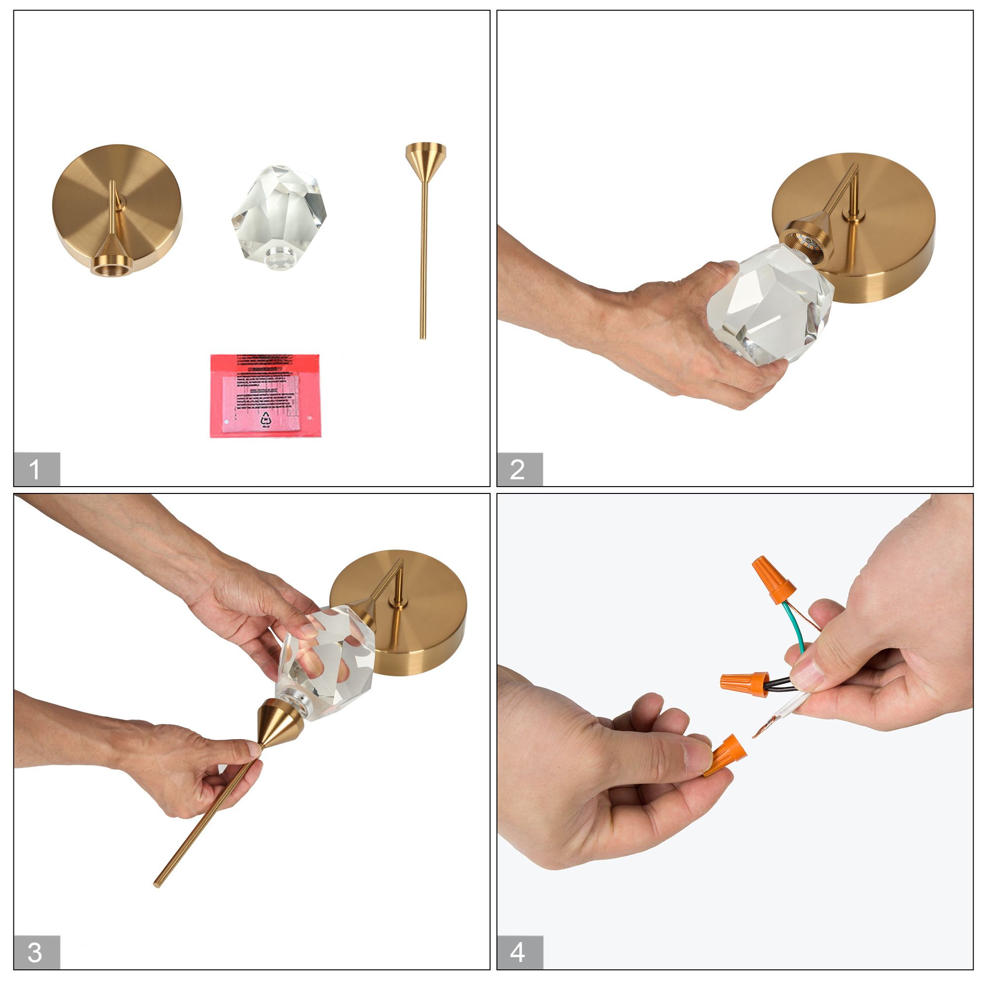 Lucivagus 19" High Plating Brass LED Wall Sconce