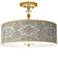 Lucrezia Giclee 16"W Gold Semi-Flush Ceiling Light