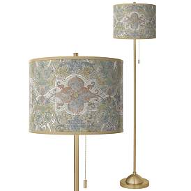 Image1 of Lucrezia Giclee Warm Gold Stick Floor Lamp