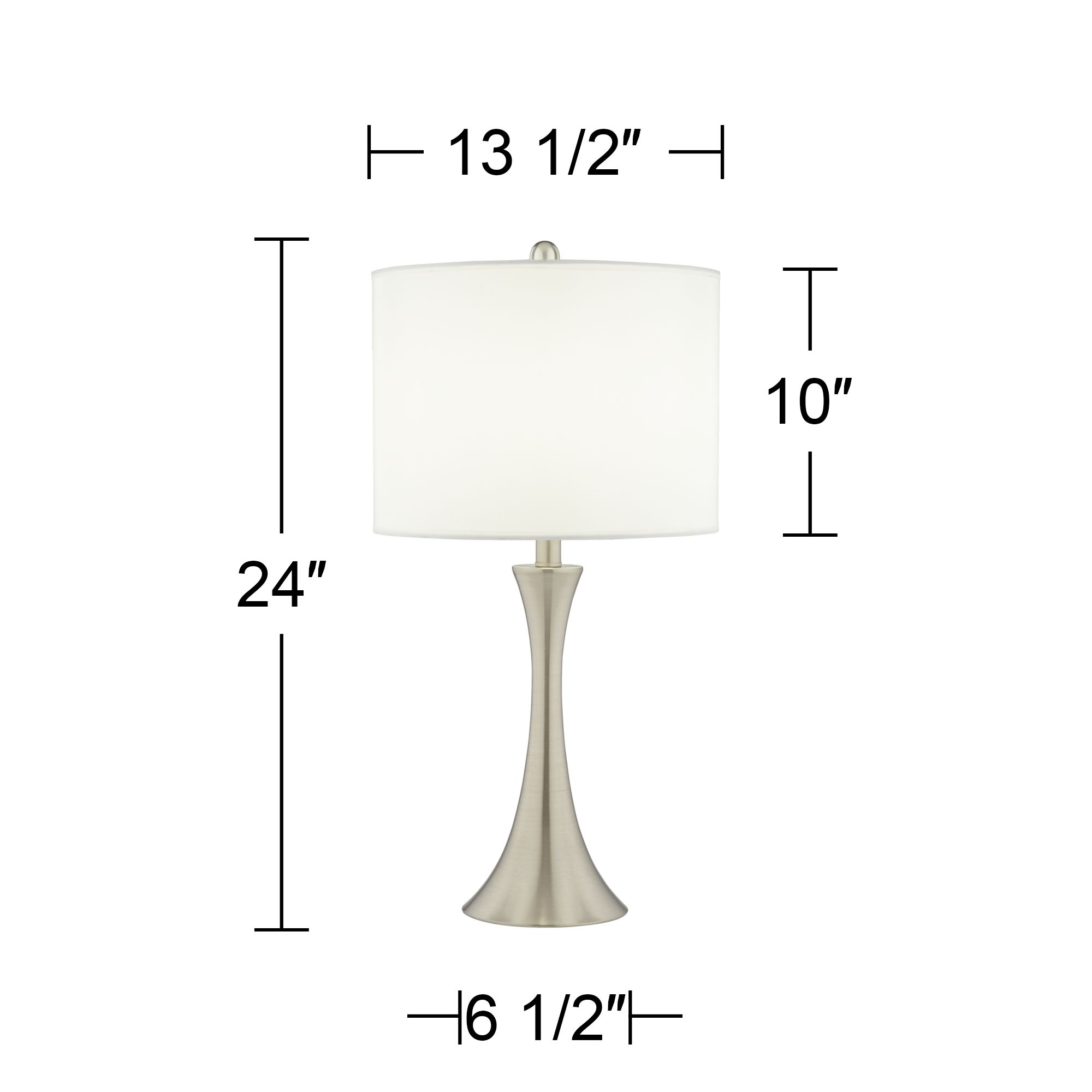 Image 4 Lucrezia Trish 26 1/4" High Brushed Nickel Touch Table Lamps Set of 2 more views