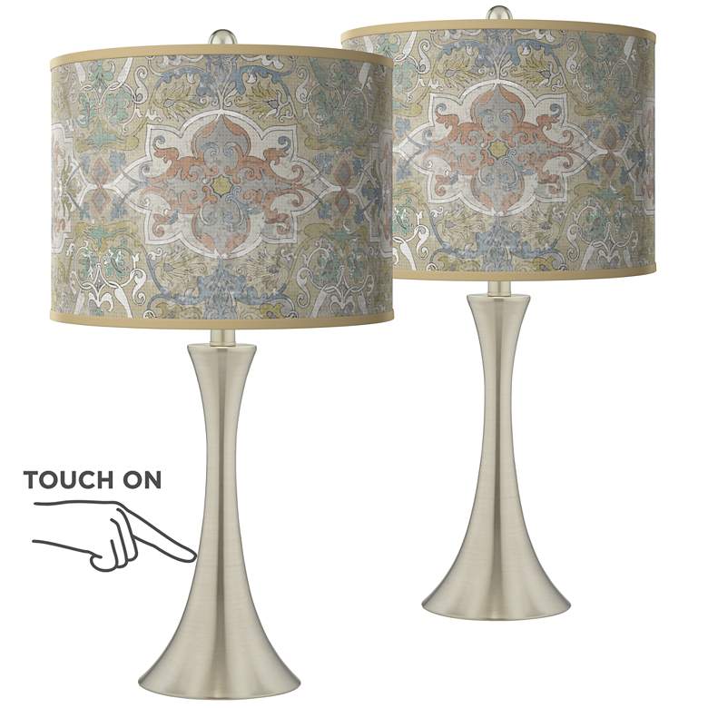 Image 1 Lucrezia Trish Brushed Nickel Touch Table Lamps Set of 2