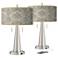 Lucrezia Vicki Brushed Nickel USB Table Lamps Set of 2