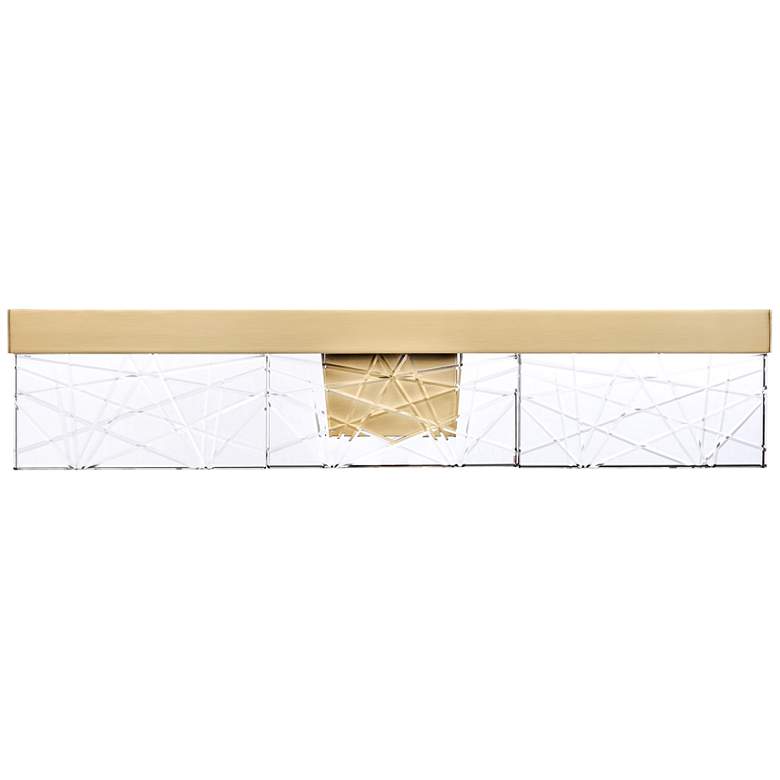 Image 1 Lucus LED 3CCT 26" Thick Engraved Crystals Aged Brass Vanity Light