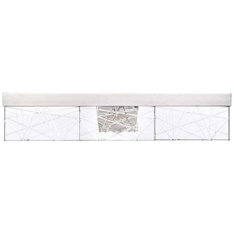 Image 1 Lucus LED 3CCT 26 inch Thick Engraved Crystals Polished Nickel Vanity Ligh