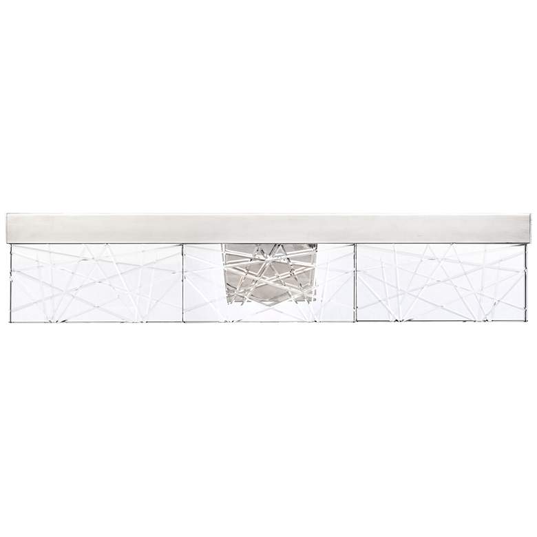 Image 1 Lucus LED 3CCT 26" Thick Engraved Crystals Polished Nickel Vanity Ligh