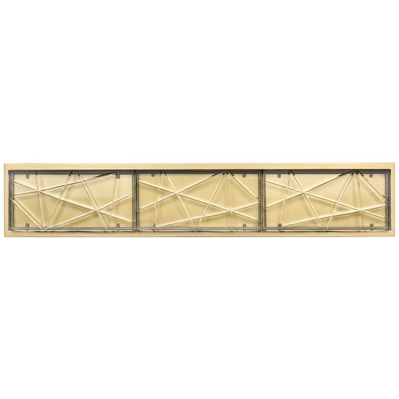 Image 1 Lucus LED 3CCT 27" Thick Engraved Crystals Aged Brass Vanity Light