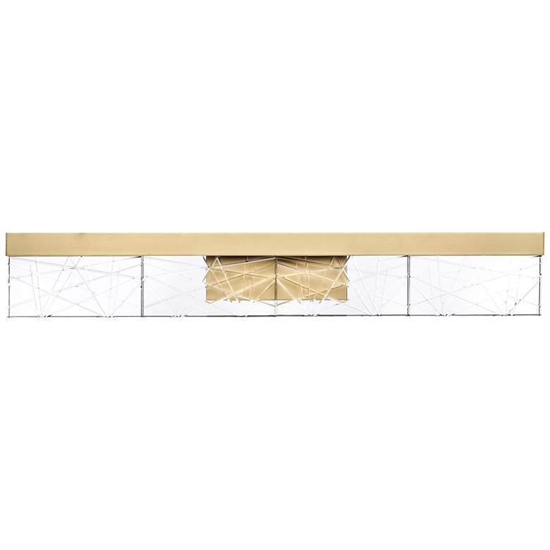 Image 1 Lucus LED 3CCT 35" Thick Engraved Crystals Aged Brass Vanity Light