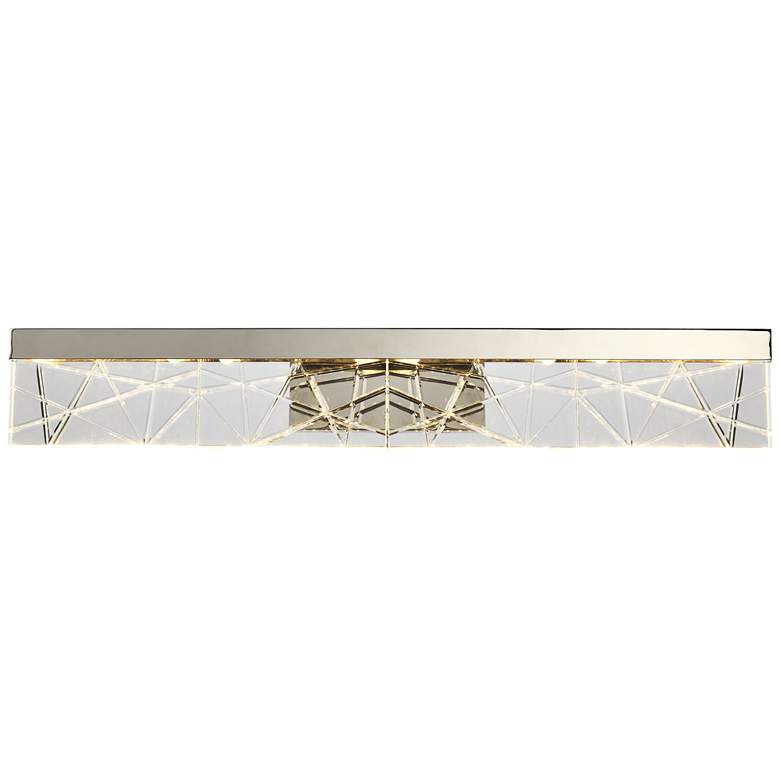 Image 1 Lucus LED 3CCT 35 inch Thick Engraved Crystals Polished Nickel Vanity Ligh