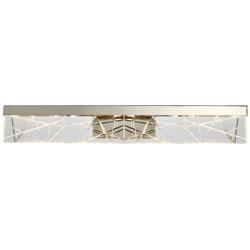 Lucus LED 3CCT 35&quot; Thick Engraved Crystals Polished Nickel Vanity Ligh