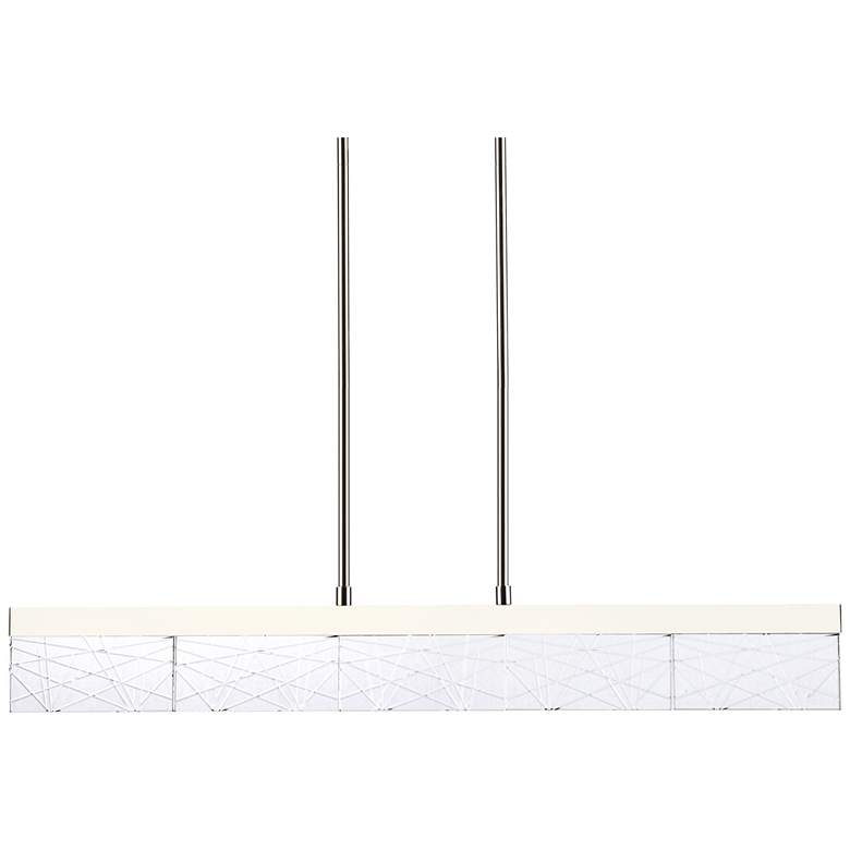 Image 1 Lucus LED 3CCT 43" Thick Engraved Crystals Polished Nickel Linear Pend