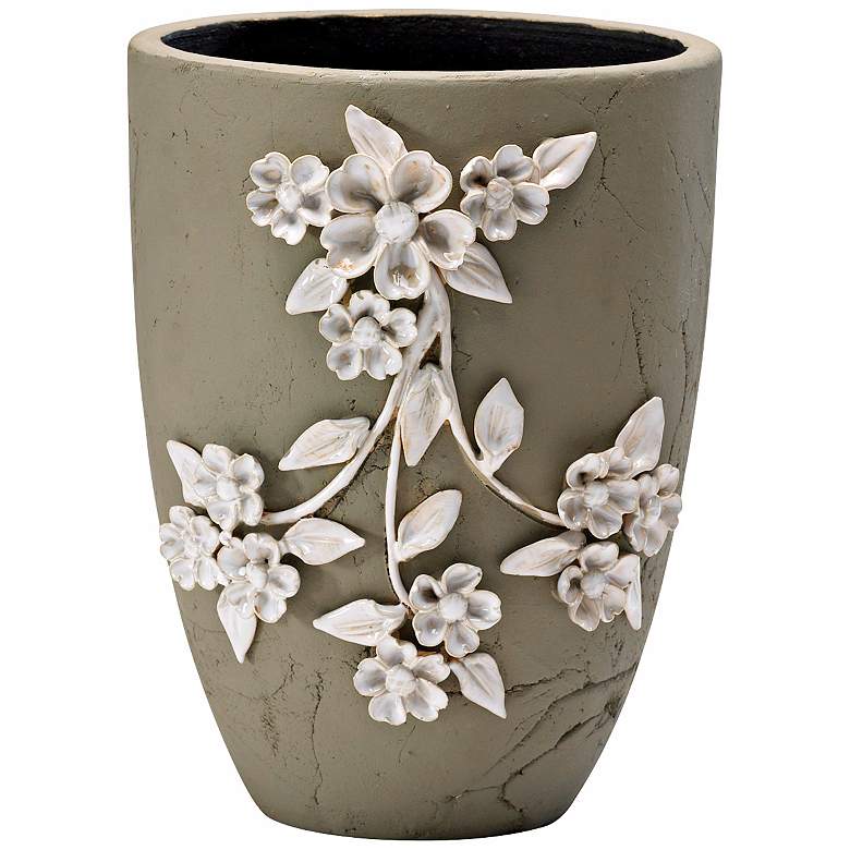 Image 1 Lucy 10 1/4 inch High Smoked Grey Decorative Planter