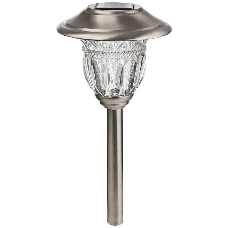 Image 1 Lucy 12 3/4 inch High Stainless Steel Solar LED Path Light
