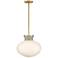 Lucy 15"W Lacquered Brass Pendant Light w/ Case Opal Glass