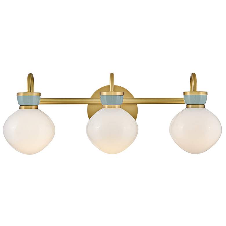 Image 1 Lucy 25" Wide Lacquered Brass 3-Light Vanity Bath Light