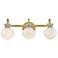 Lucy 25" Wide Lacquered Brass 3-Light Vanity Bath Light