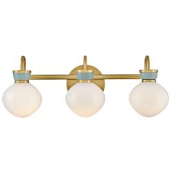 Lucy 25" Wide Lacquered Brass 3-Light Vanity Bath Light
