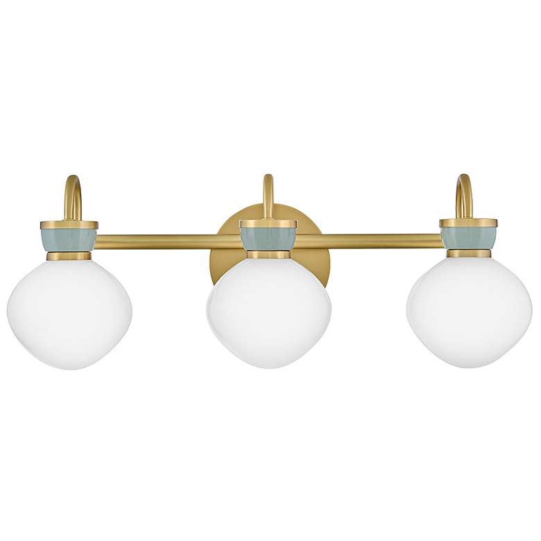 Image 2 Lucy 25" Wide Lacquered Brass 3-Light Vanity Bath Light more views
