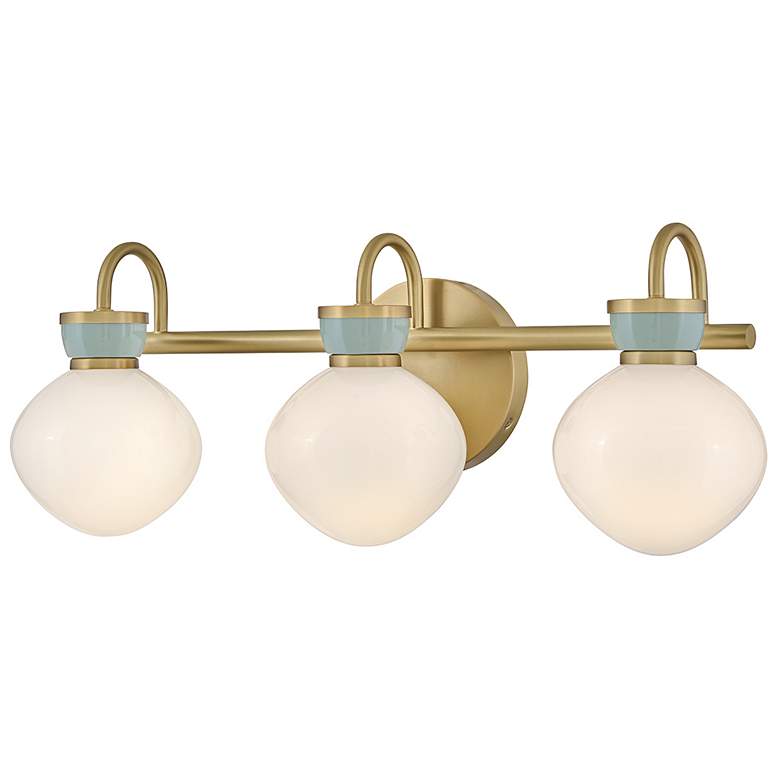 Image 5 Lucy 25" Wide Lacquered Brass 3-Light Vanity Bath Light more views