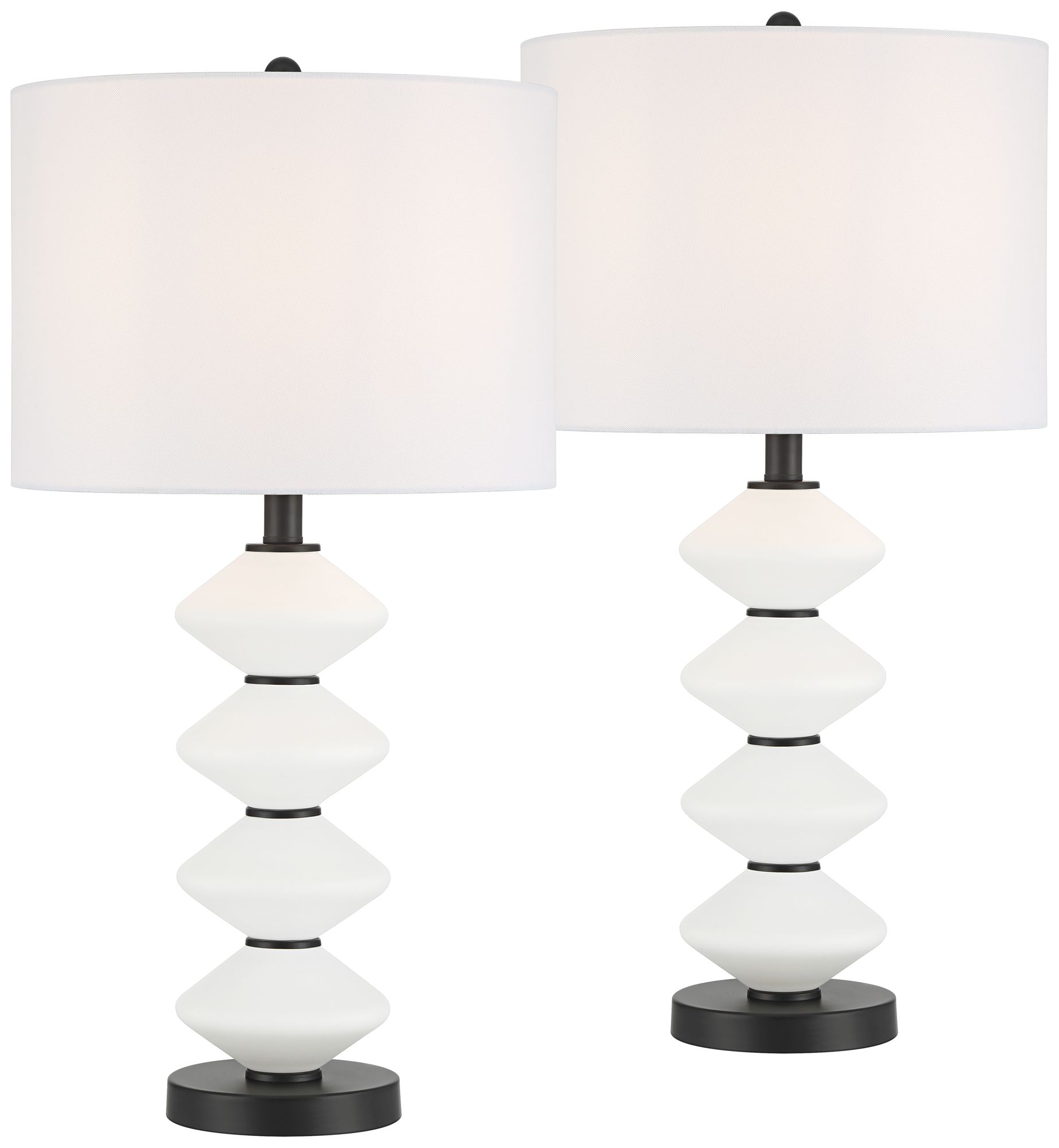 Image 2 Lucy 26 1/2" High Black and White Glass Table Lamp Set of 2