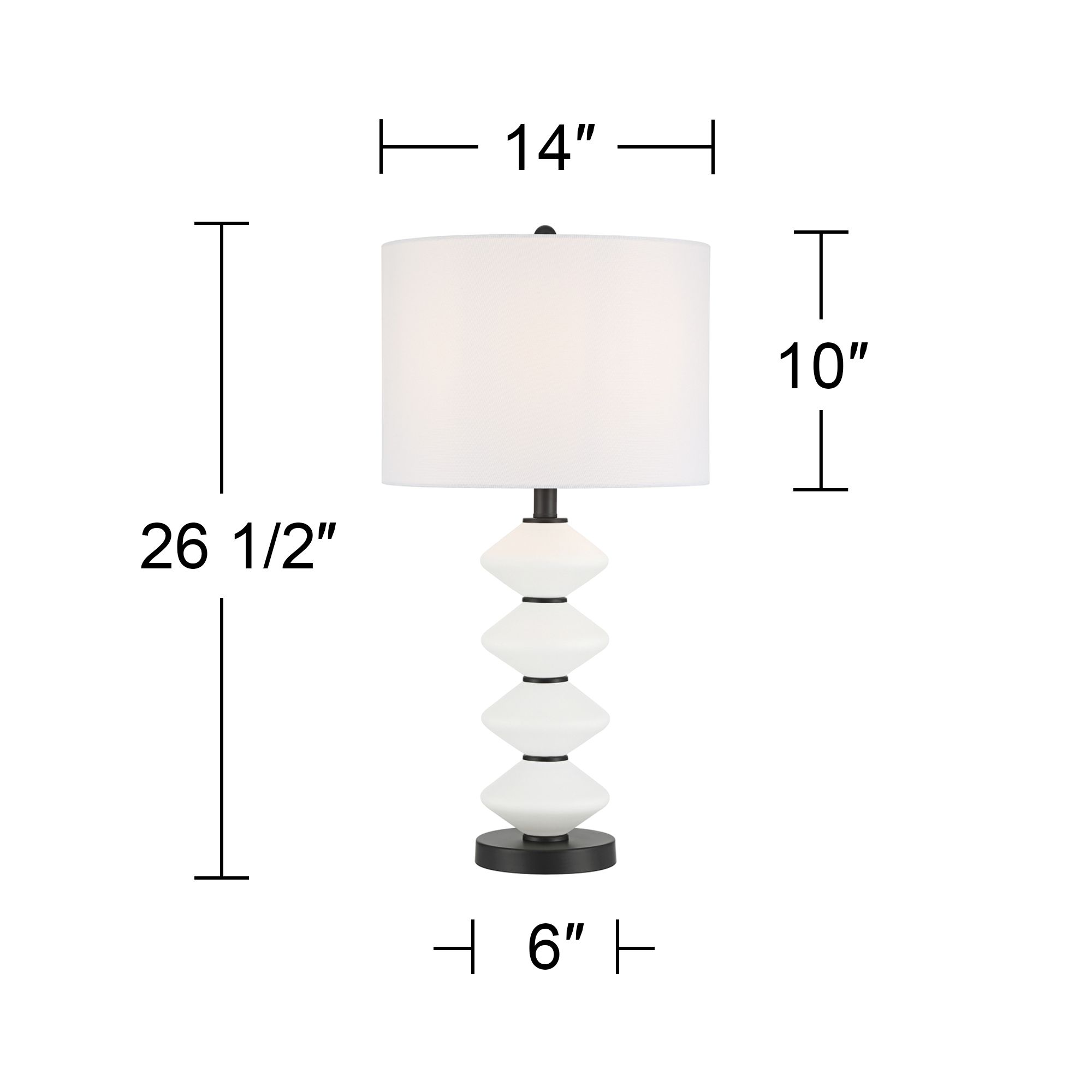 Lucy 26 1/2" High Black and White Glass Table Lamp