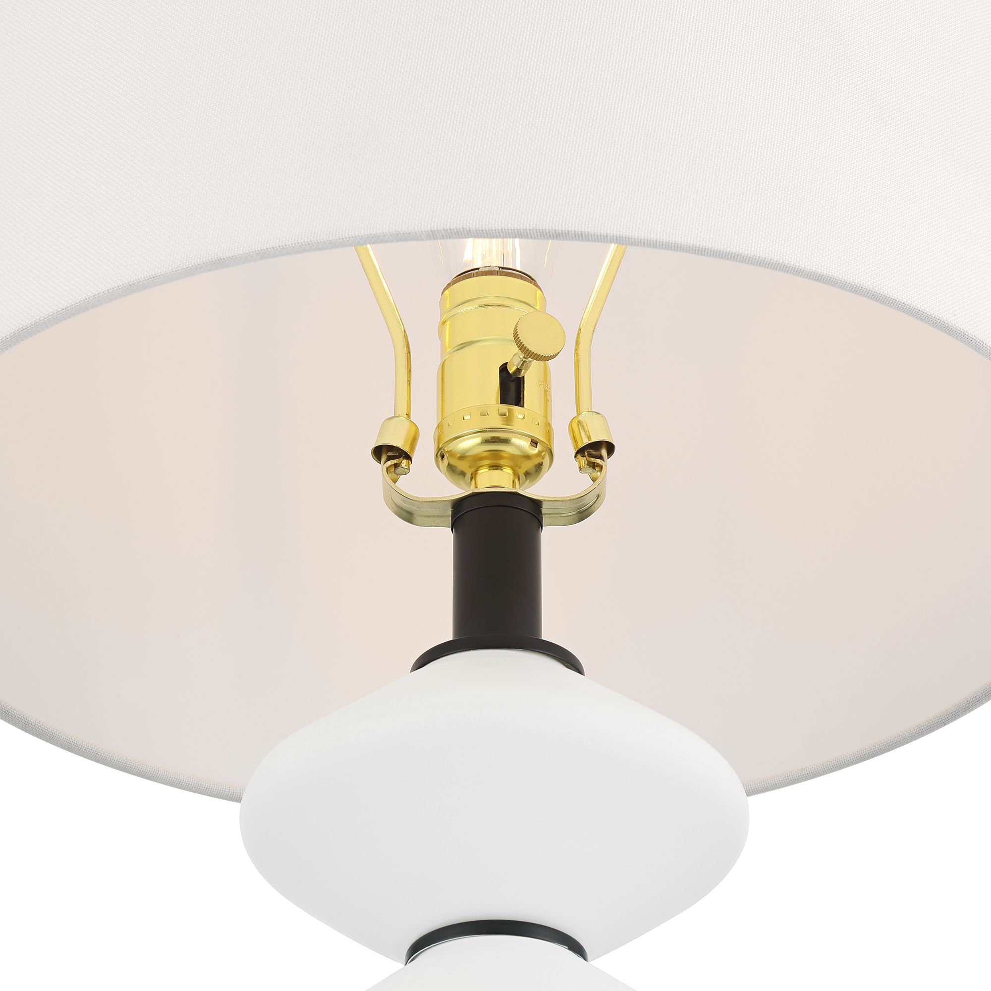 Image 4 Lucy 26 1/2" High Black and White Glass Table Lamp with Dimmer more views