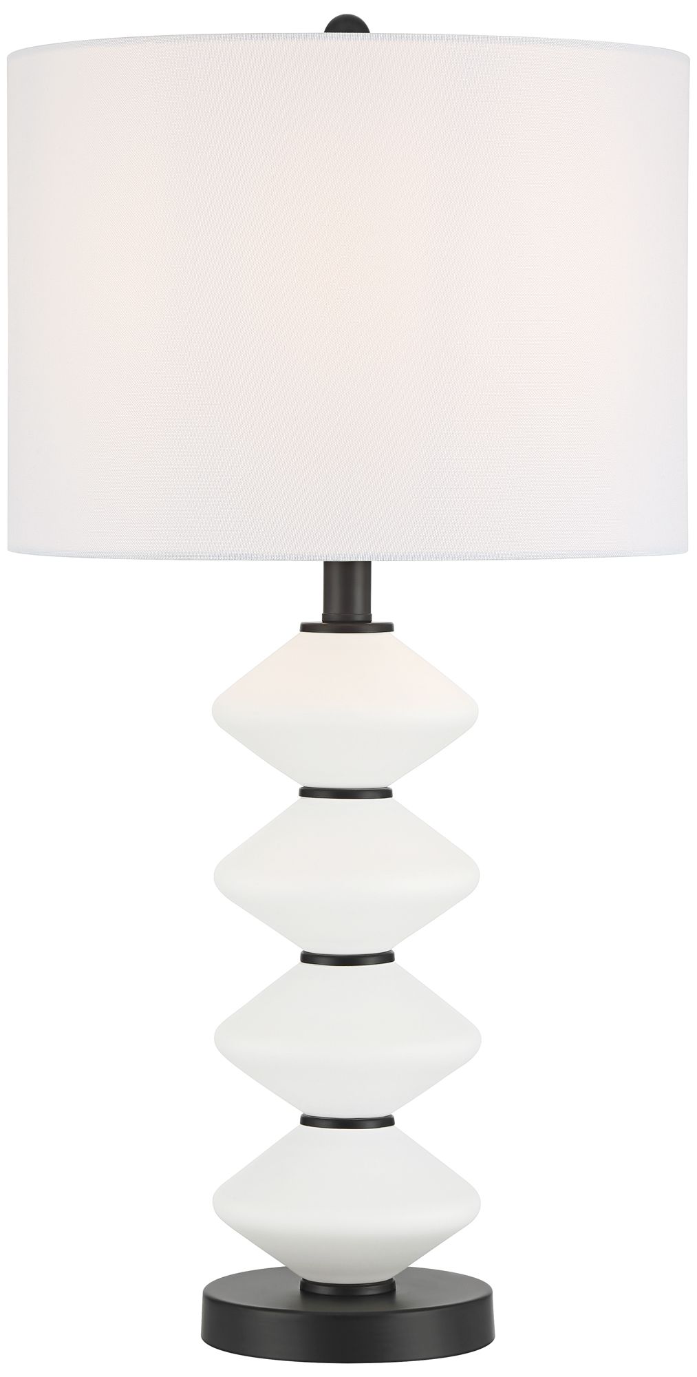 Image 2 Lucy 26 1/2" High Black and White Glass Table Lamp with Dimmer