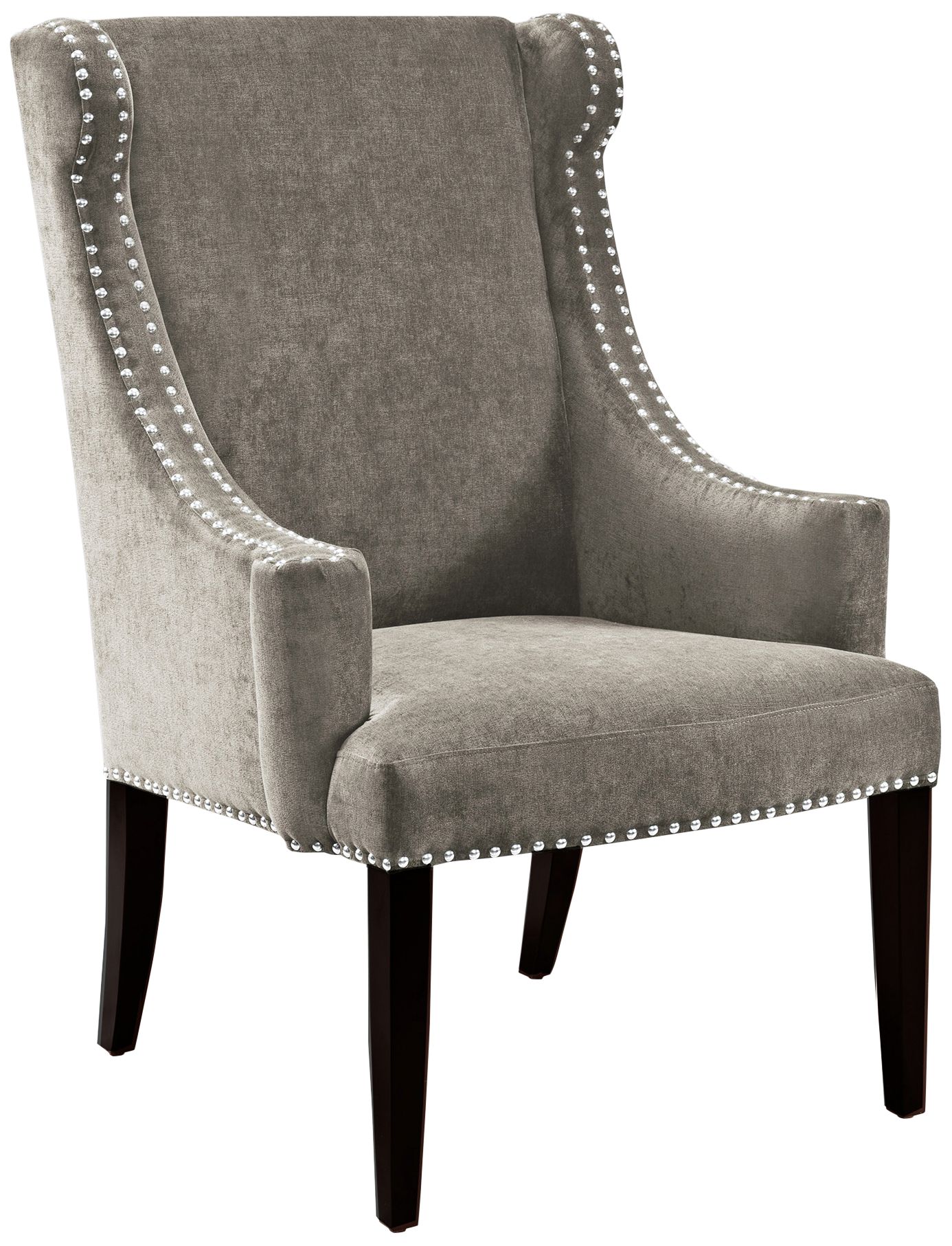 Lucy Charcoal Wingback Curved Arms Accent Chair