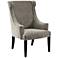 Lucy Charcoal Wingback Curved Arms Accent Chair