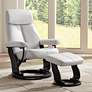 Lucy White Faux Leather Swivel Recliner and Ottoman
