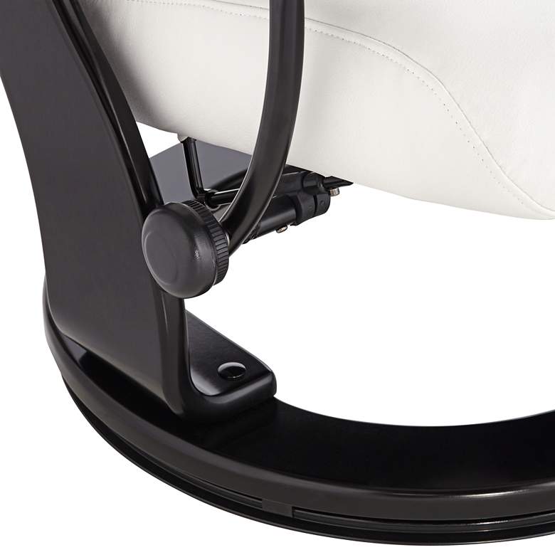 Image 4 Lucy White Faux Leather Swivel Recliner and Ottoman more views